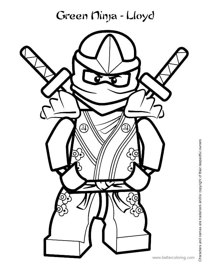 Free Green Ninja from Lego Movie Coloring Pages printable