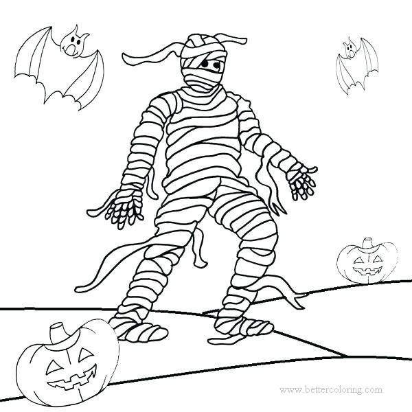 Free Halloween Egyptian Mummy Coloring Pages printable