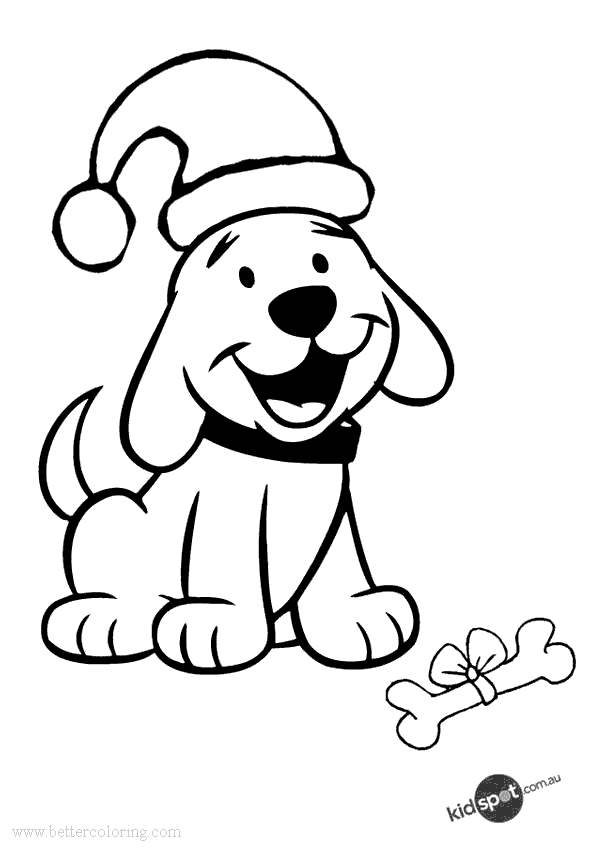 Free Happy Christmas Dog Coloring Pages printable
