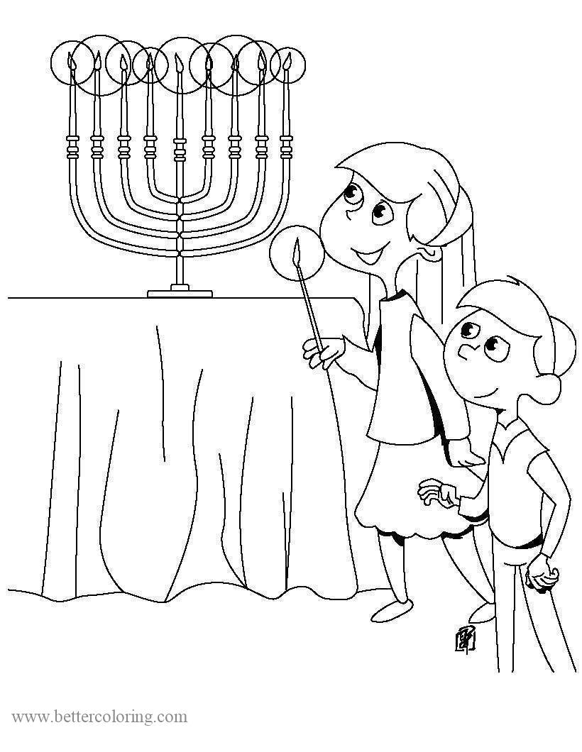 Free Happy Hanukkah Coloring Pages printable