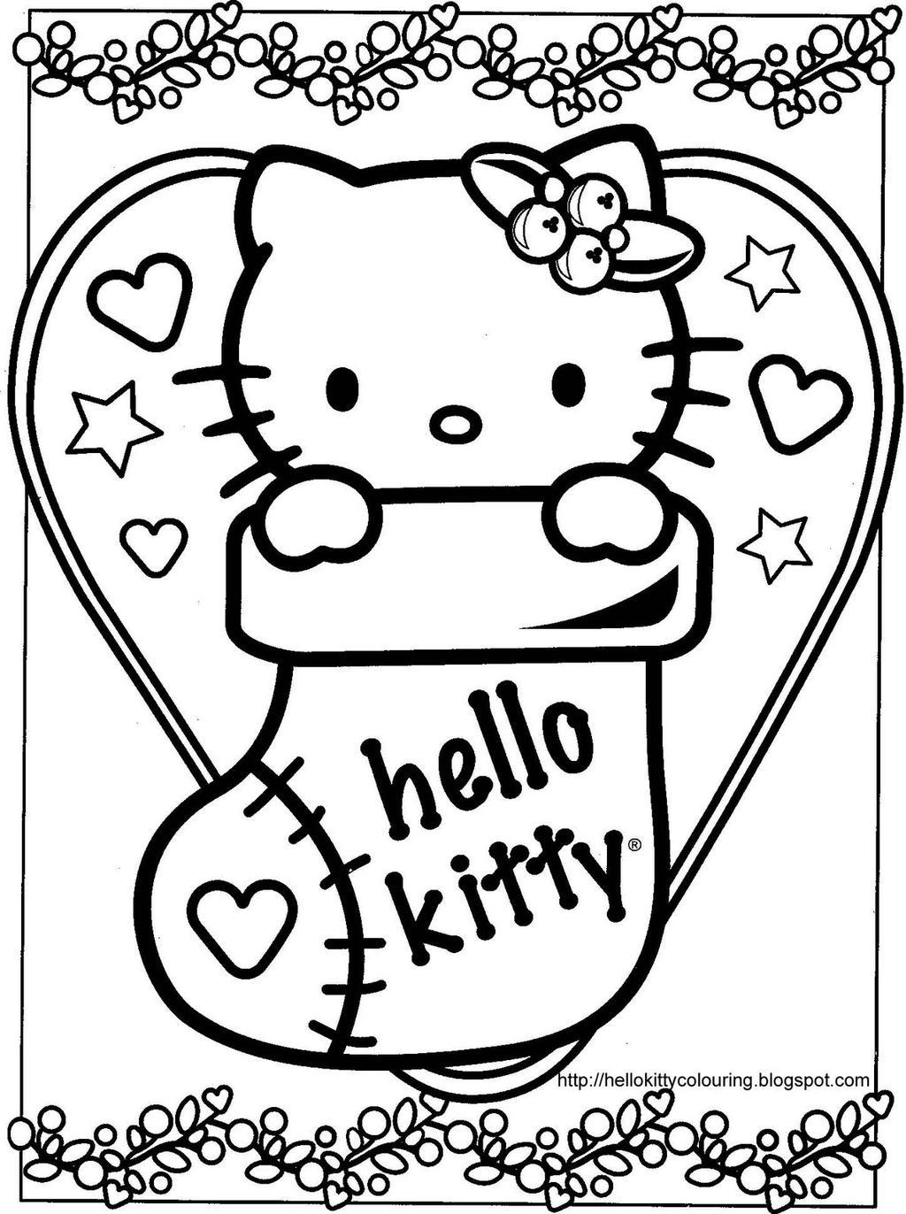 Free Hello Kitty Stocking Coloring Pages printable