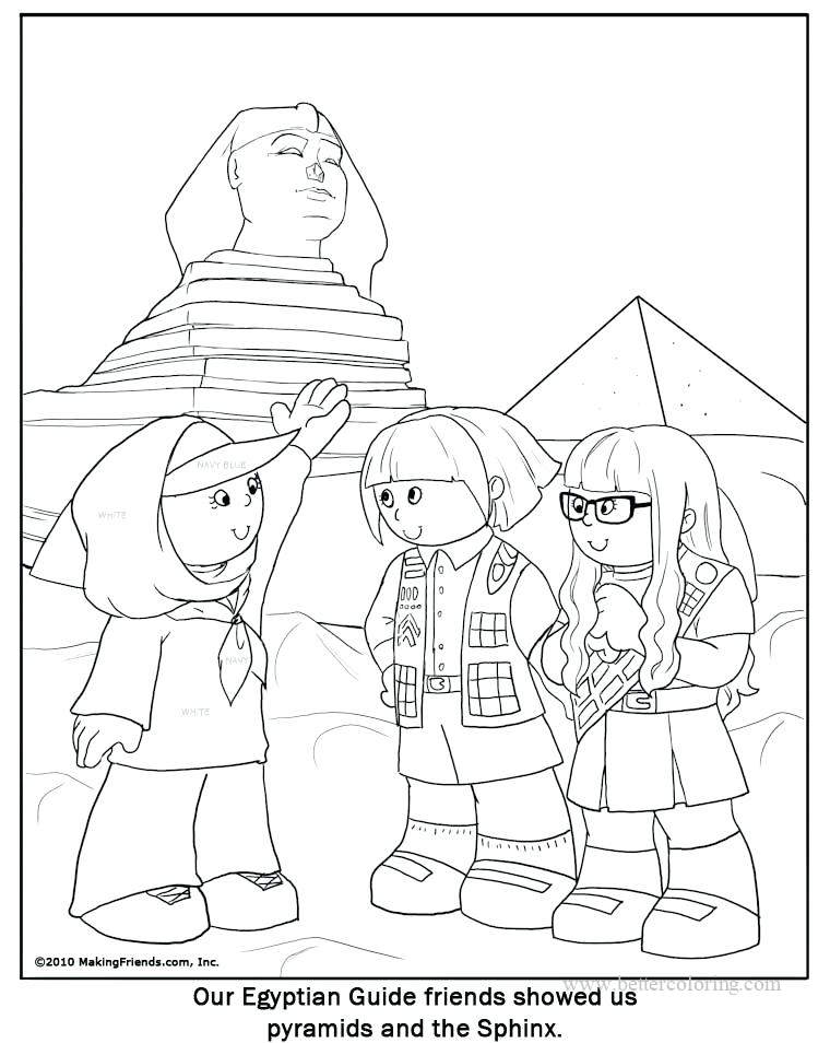Free Kids Visit Egyptian Pyramid Coloring Pages printable