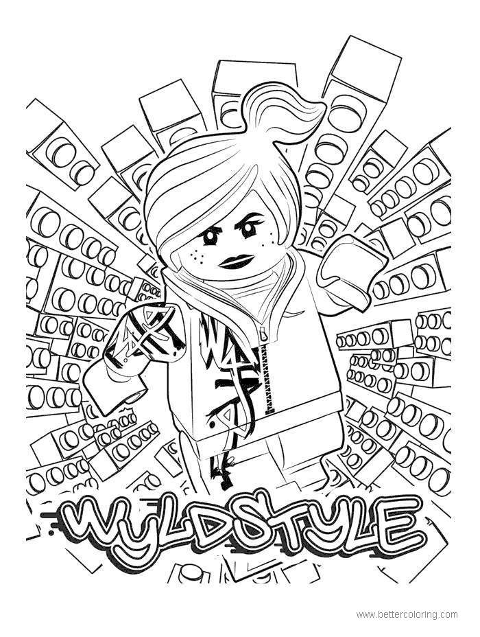 Free Lego Movie Character Wyldstyle Coloring Pages printable