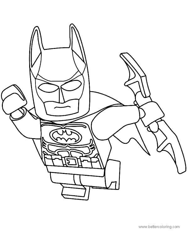 Free Lego Movie Flying Batman Coloring Pages printable