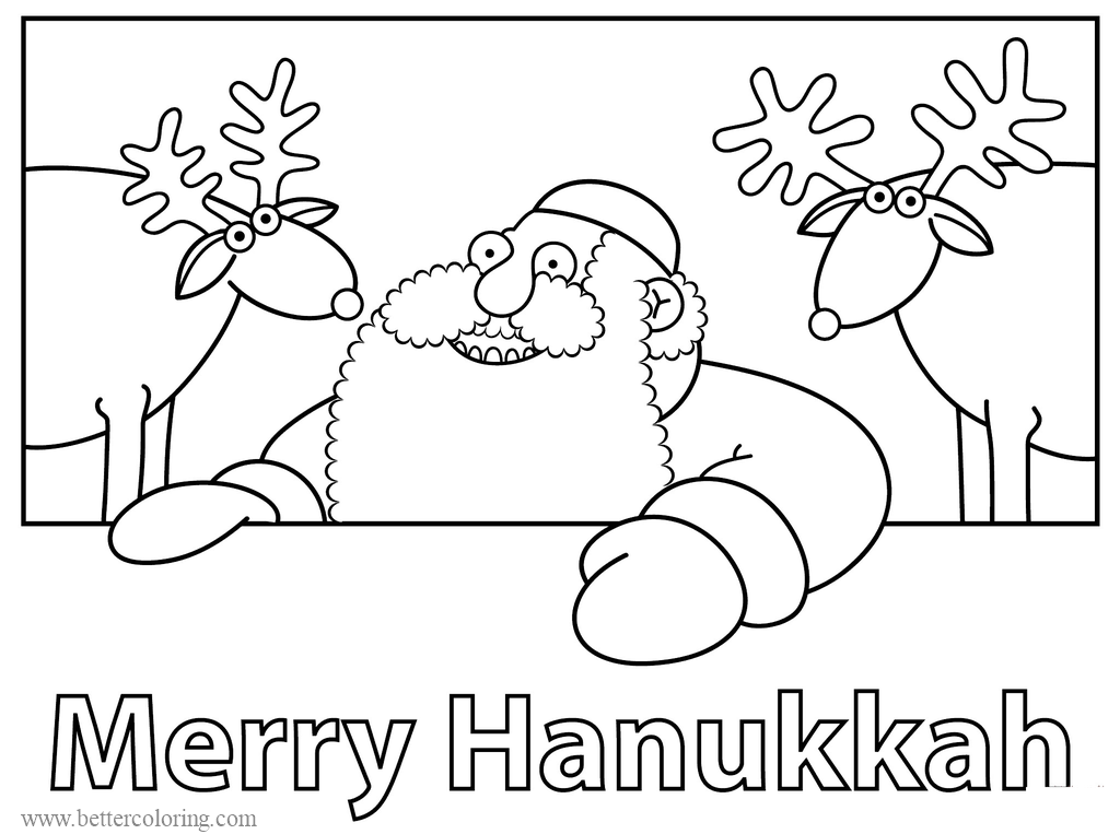 Free Merry Hanukkah Coloring Pages printable