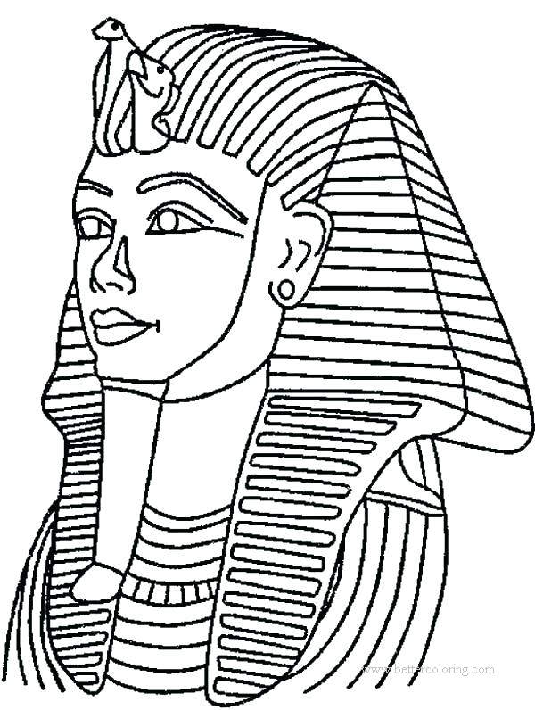 Free Pharaoh Mask of Egyptian Coloring Pages printable