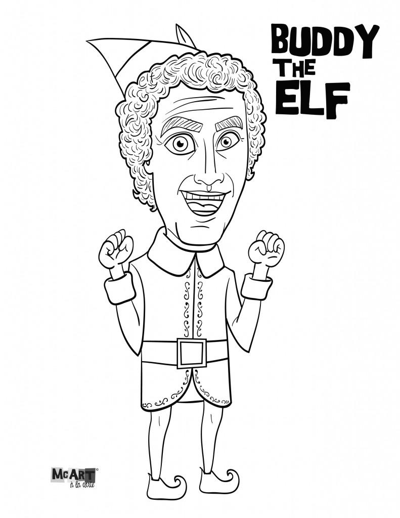 Free Printable Buddy THe Elf Coloring Pages printable