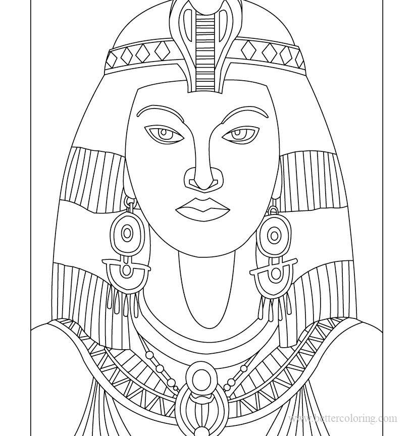 Free Queen of Ancient Egyptian Coloring Pages printable