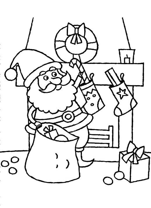 Free Santa and Stockings Coloring Pages printable