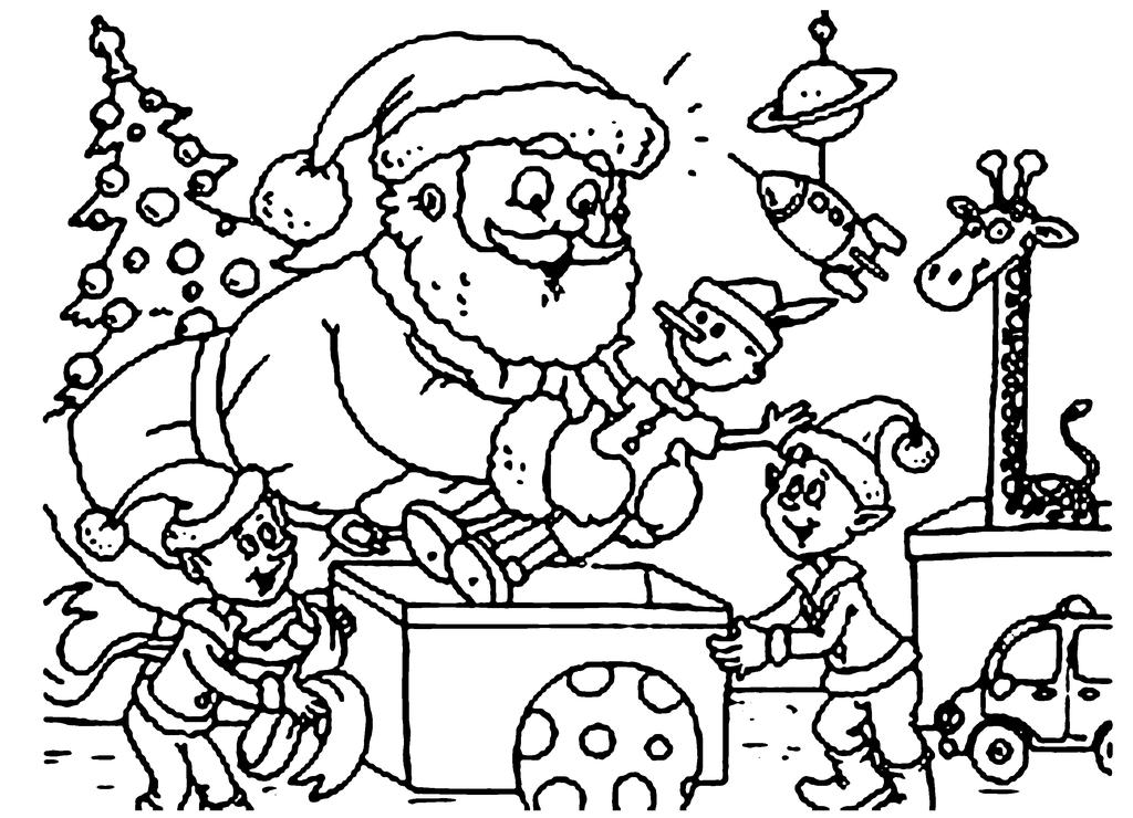 Free Santa from Elf On The Shelf Coloring Pages printable