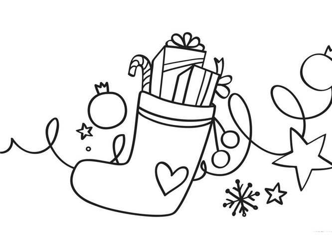 Free Stocking Coloring Pages for Christmas printable