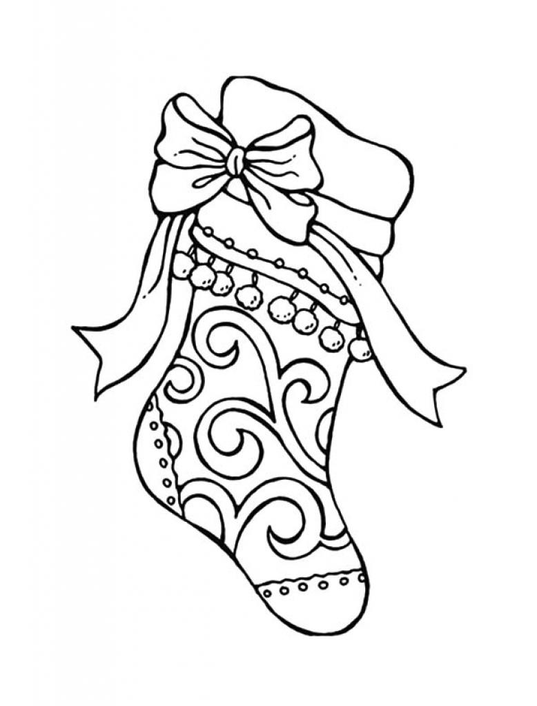 Free Stocking Coloring Pages for Girl printable