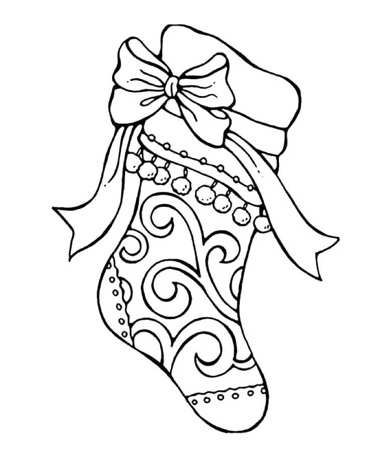 Free Stocking for Girl Coloring Pages printable