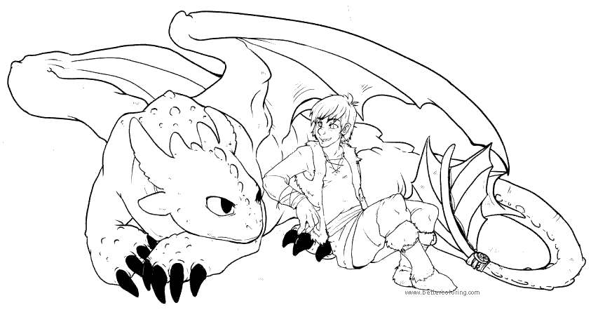 Free Toothless and Elves Coloring Pages printable
