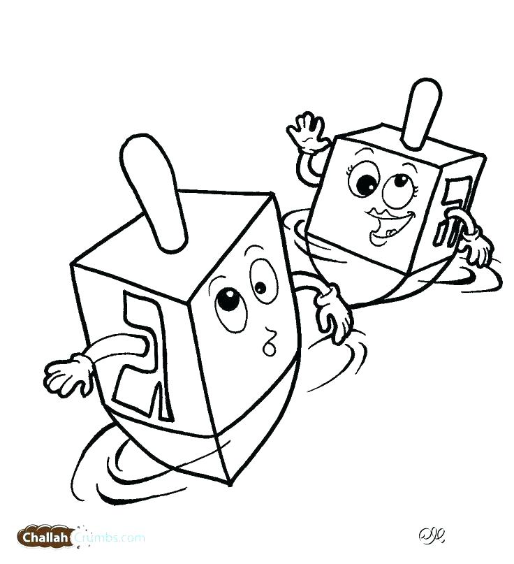 Free Two Dreidels Coloring Pages printable