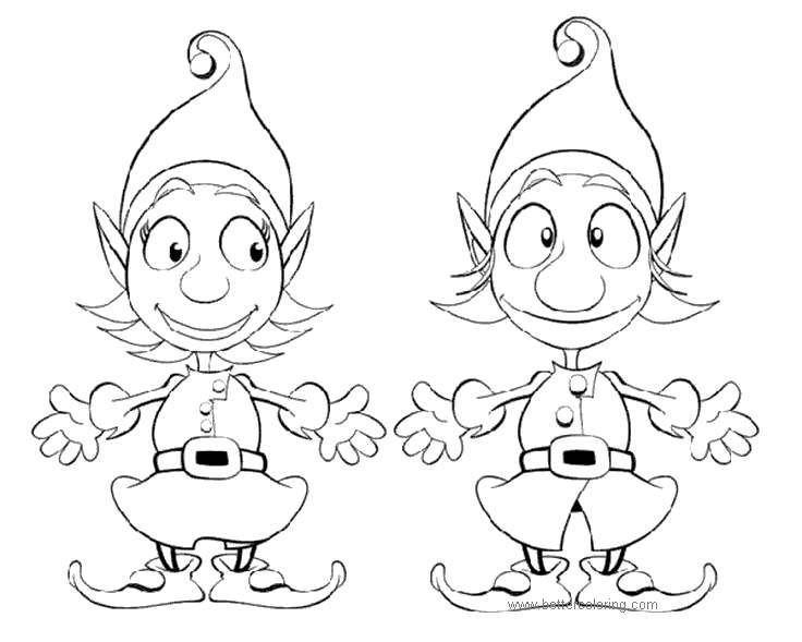 Free Two Evles Coloring Pages printable