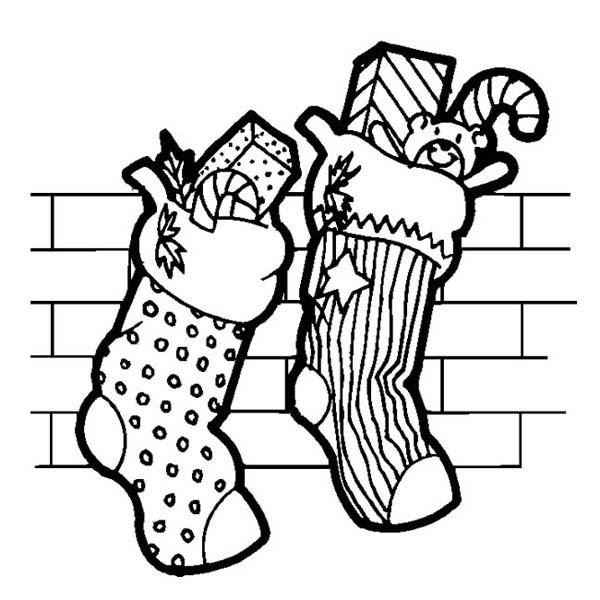 Free Two Stockings Coloring Pages printable