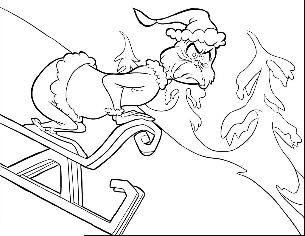 Whoville Coloring Pages Grinch On A Sleigh Free Printable Coloring Pages