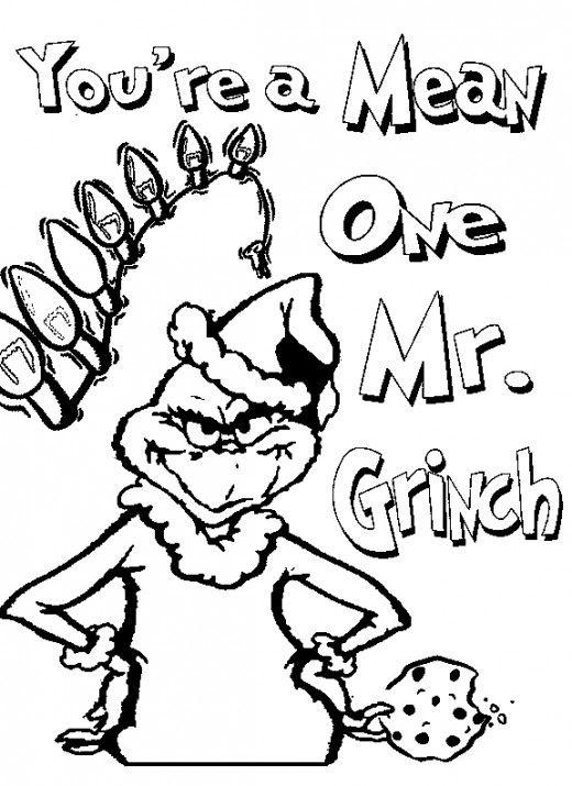 Whoville Coloring Pages You Are A Mean One Mr Grinch - Free Printable