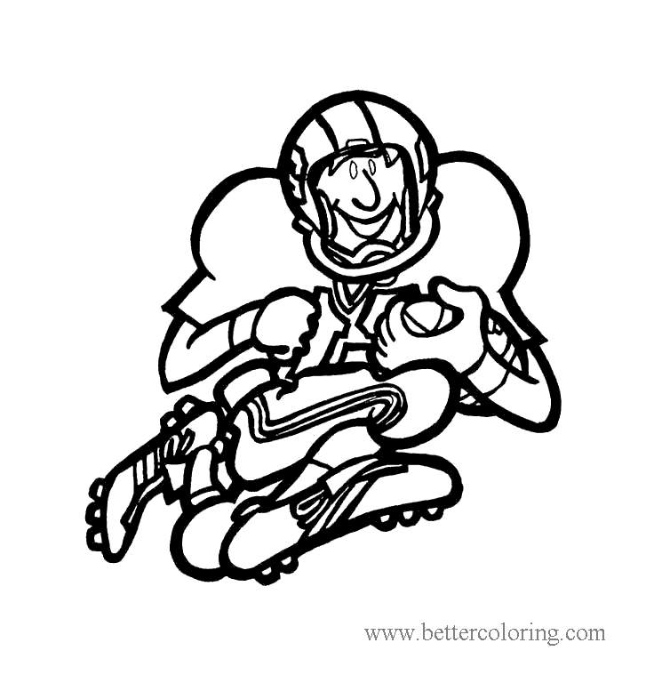 Free American Football Player Coloring Pages printable