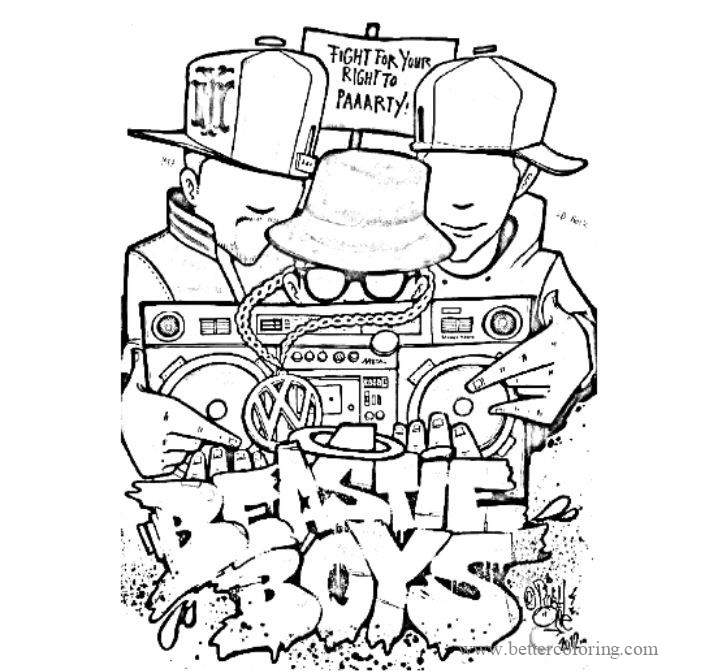 Free Beastie Boys Rapper Coloring Pages printable