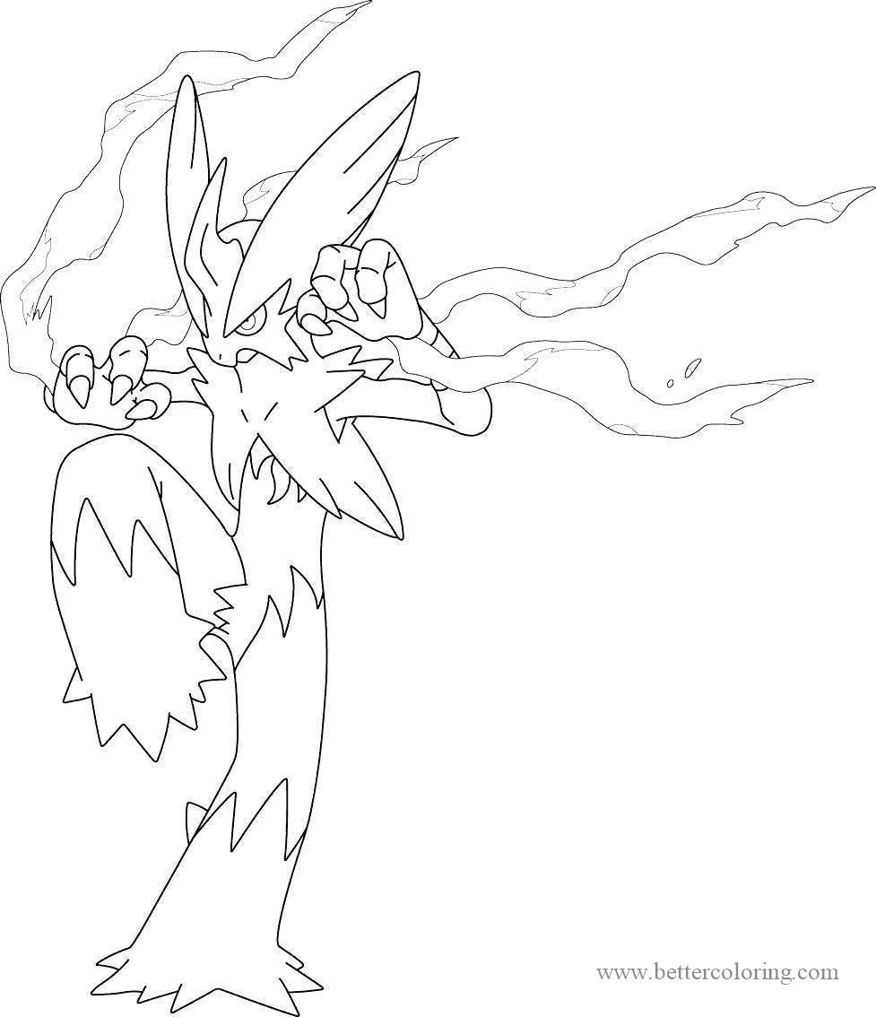 Blaziken from Mega Pokemon Coloring Pages - Free Printable Coloring Pages