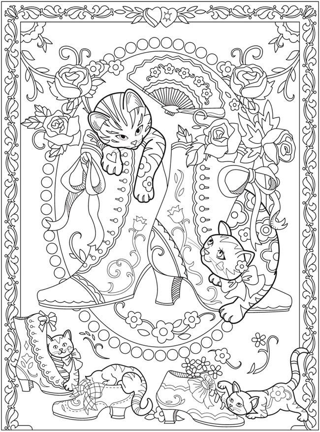 Free Cats and Boots for Sharpie Coloring Pages printable