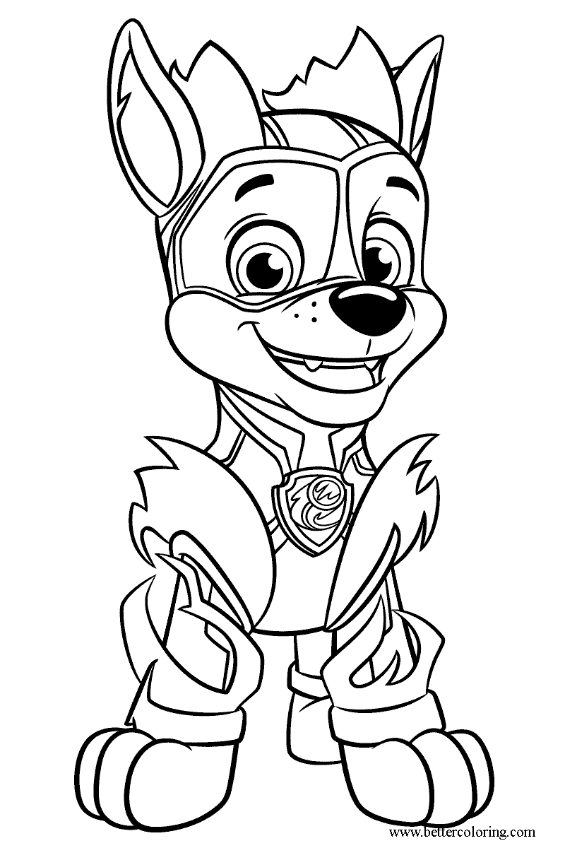 Free Chase from Mighty Pups Coloring Pages printable