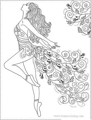 Free Dancing Girl for Sharpie Coloring Pages printable