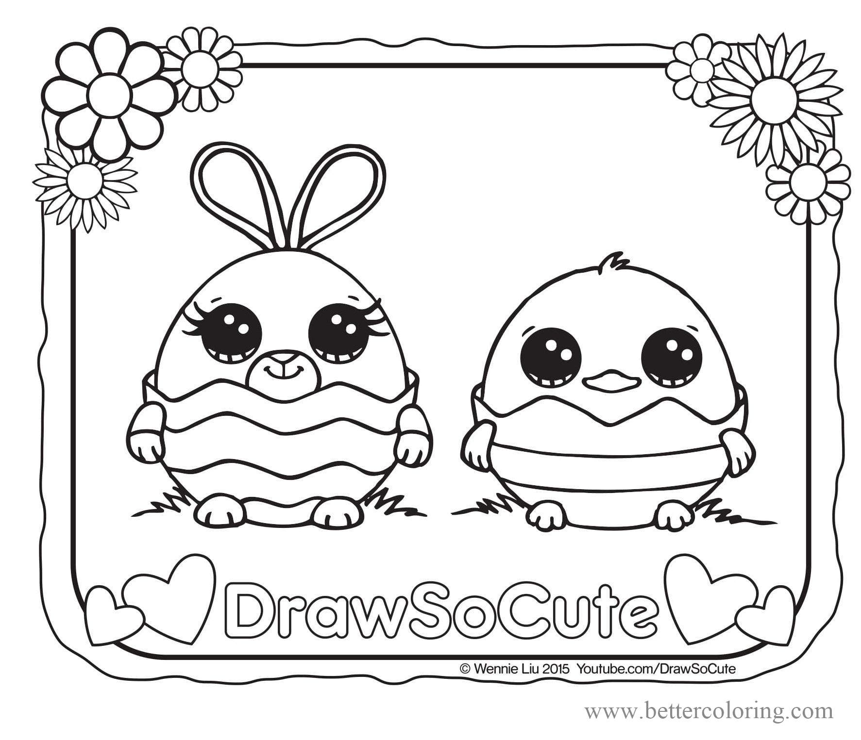 Draw So Cute Easter Eggs Coloring Pages - Free Printable Coloring Pages