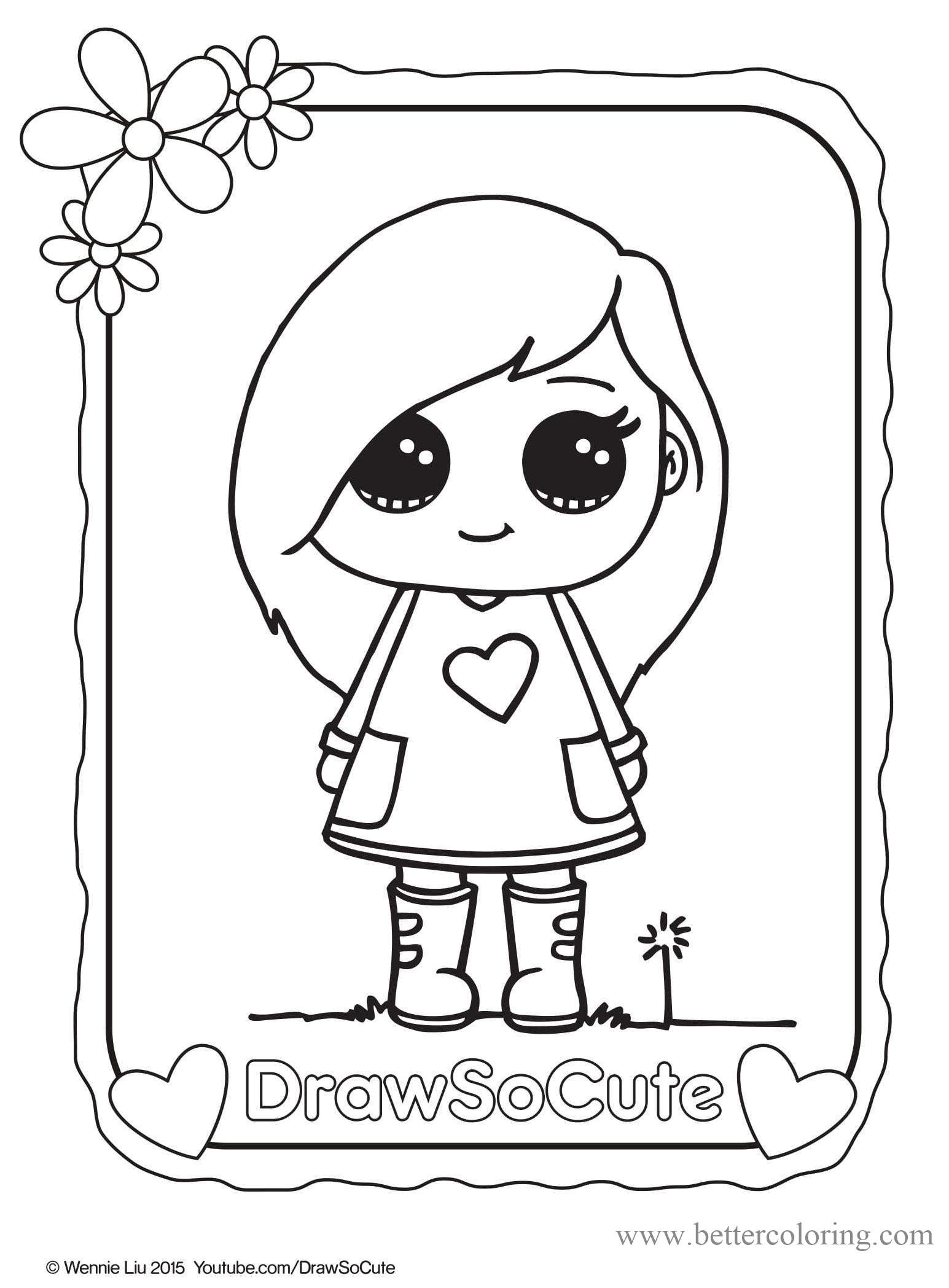 Draw So Cute Girl Coloring Pages - Free Printable Coloring Pages