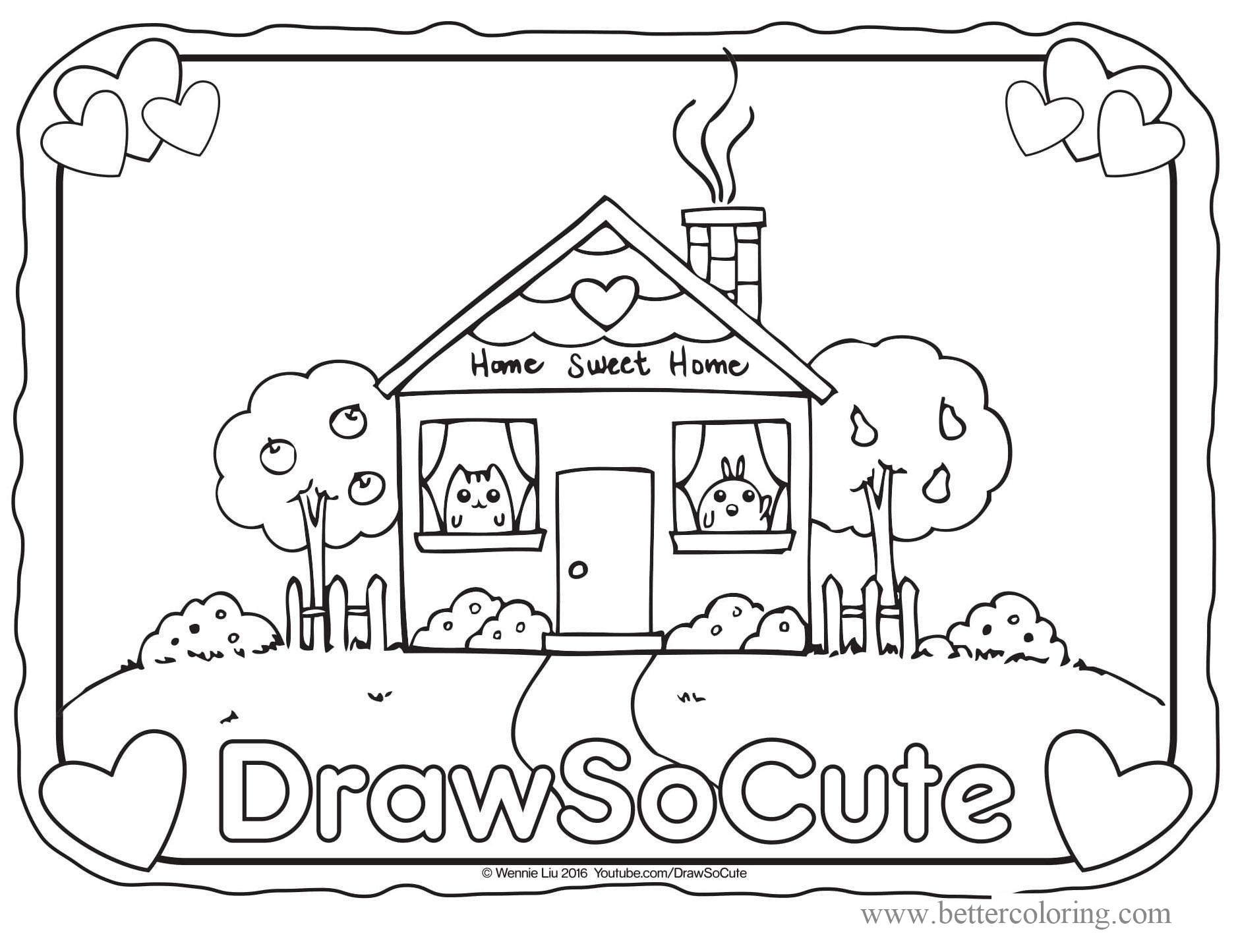 Draw So Cute House Coloring Pages - Free Printable Coloring Pages