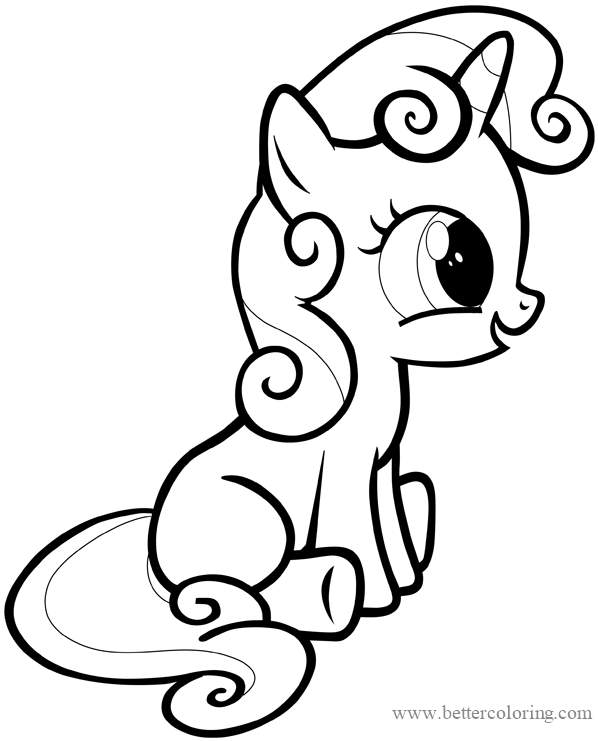 Free Draw So Cute My Little Pony Coloring Pages printable