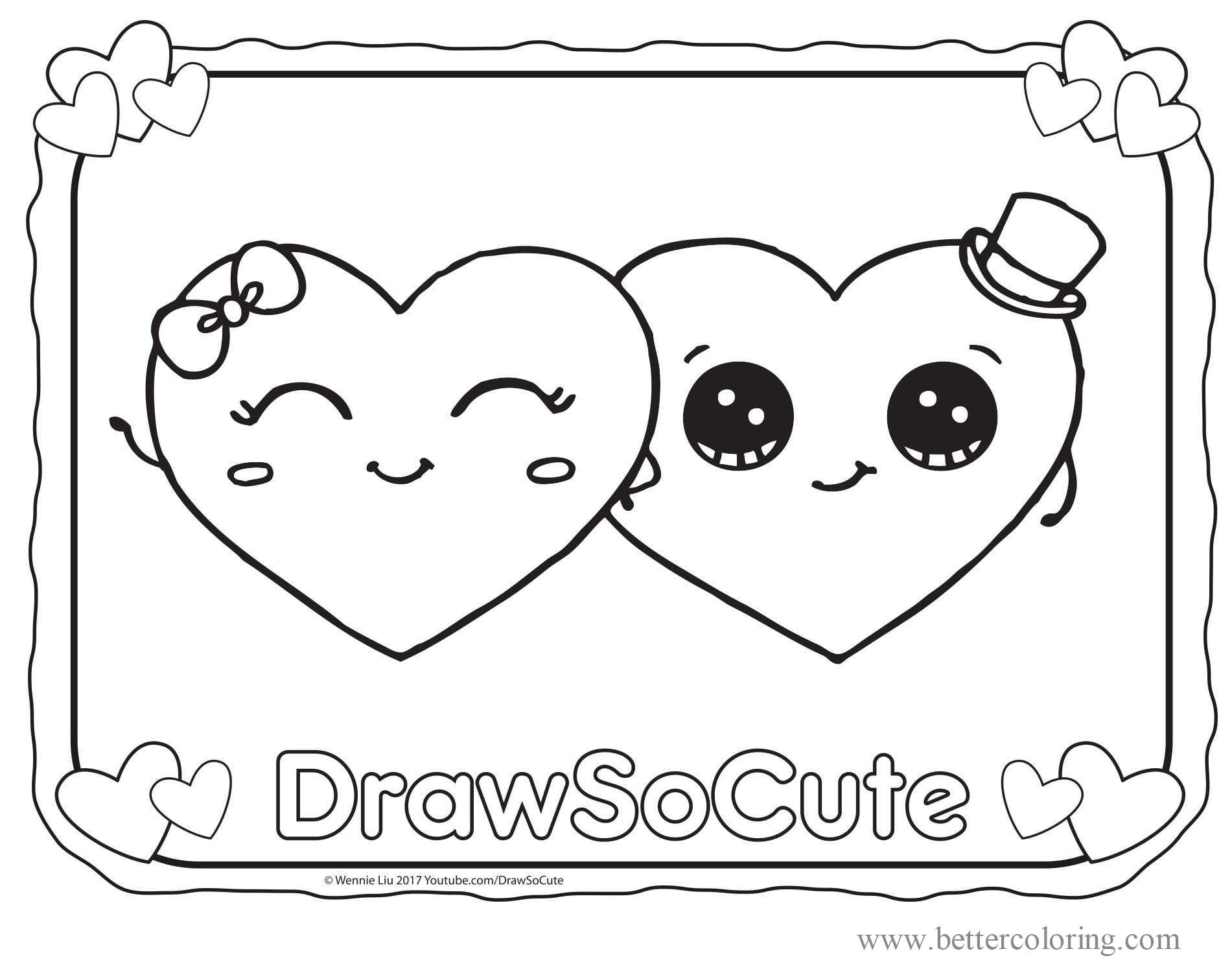 Free Draw So Cute Valentine Day Coloring Pages printable