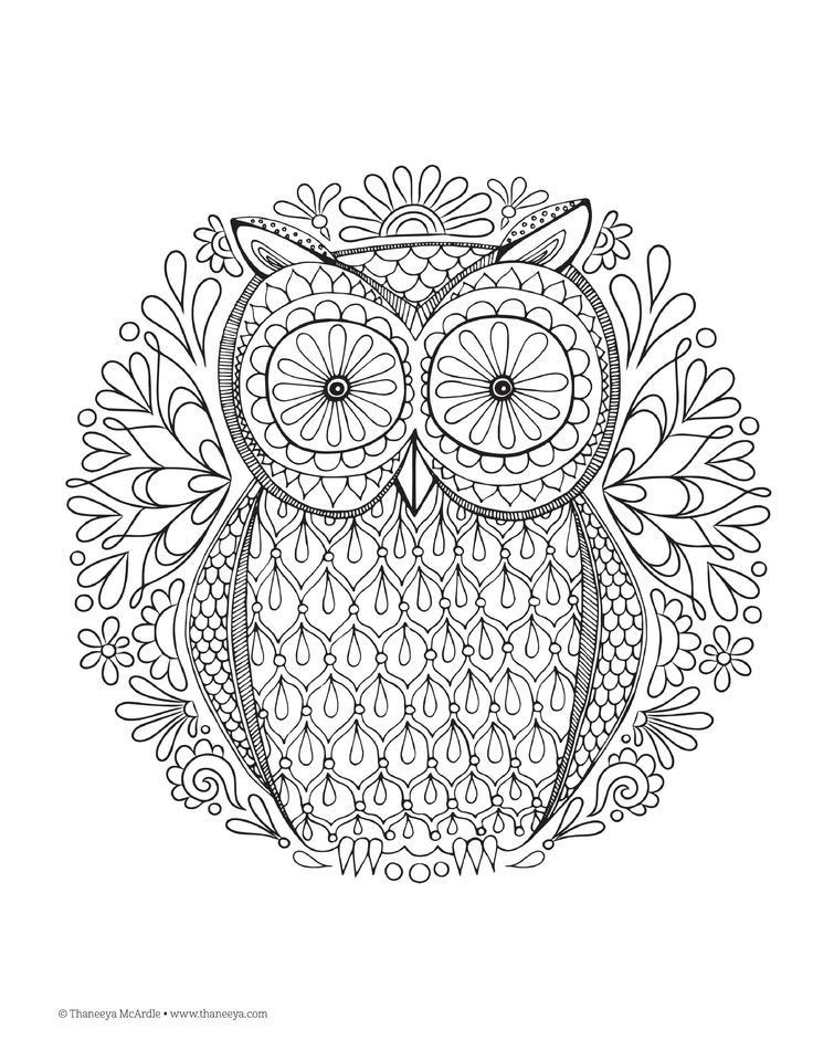 Free Drawing Owe with Sharpie Coloring Pages printable