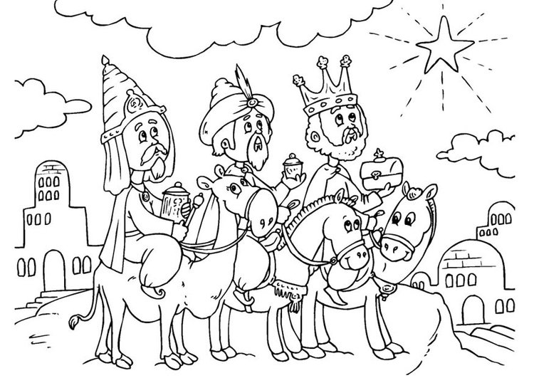 Free Epiphany Riding Camels Coloring Pages printable