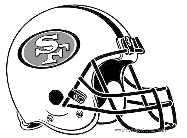 Free Helmets of San Francisco 49ers Coloring Pages printable