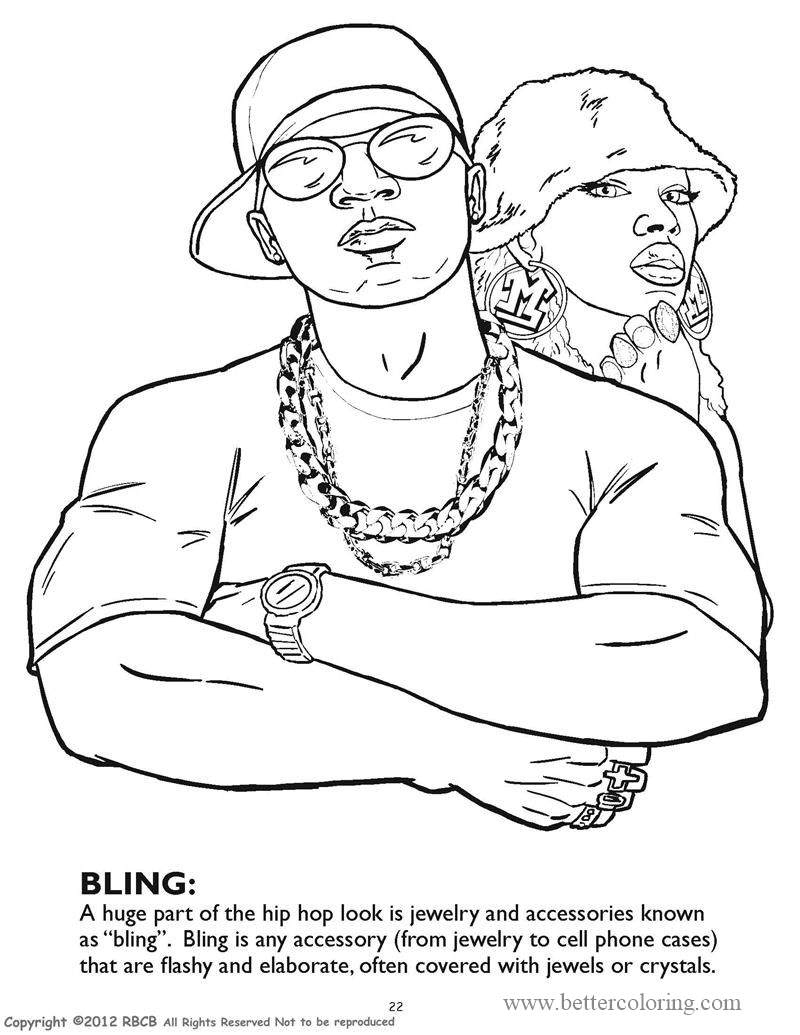 Free Hip Hop Rapper Coloring Pages printable