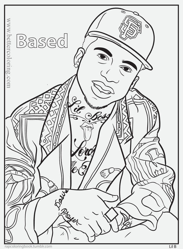 Free Lil B Rapper Coloring Pages printable