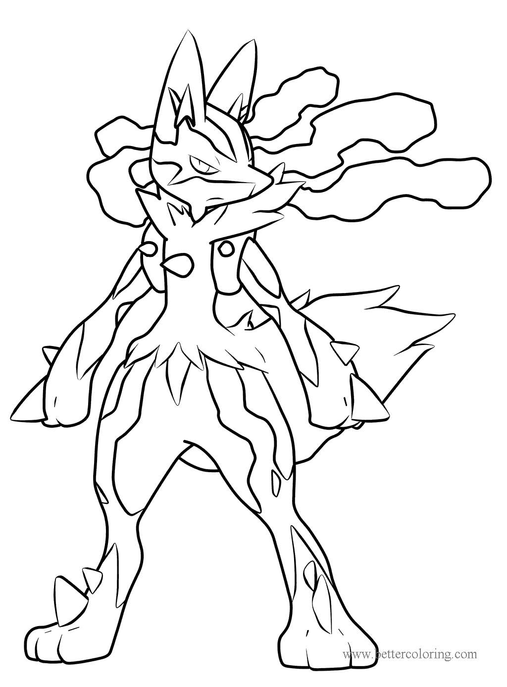 Free Lucario from Mega Pokemon Coloring Pages printable