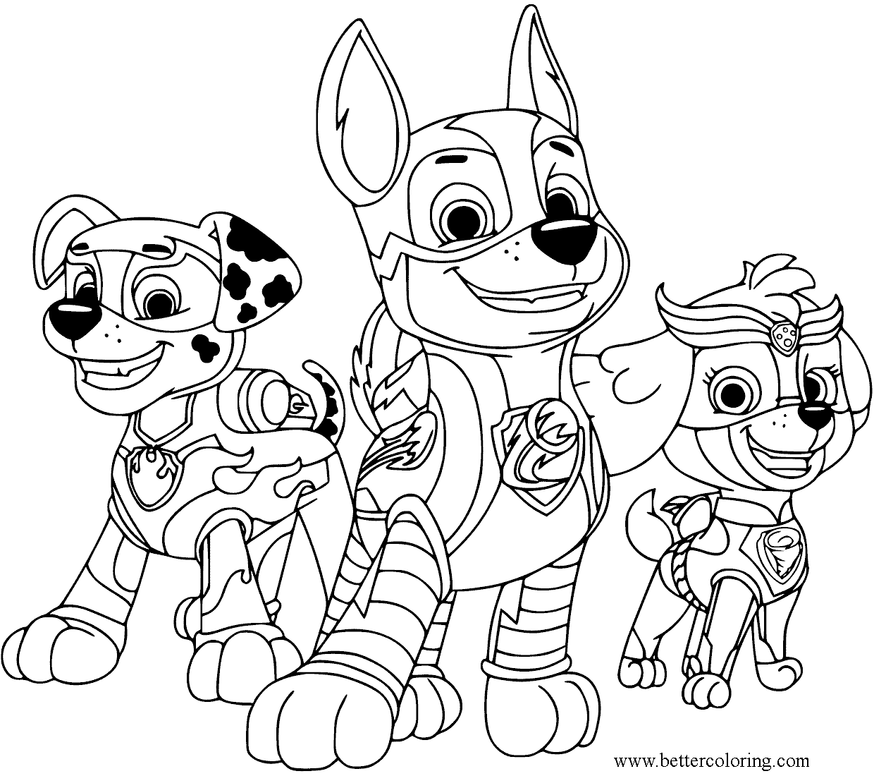 Mighty Pups Characters Coloring Pages - Free Printable ...