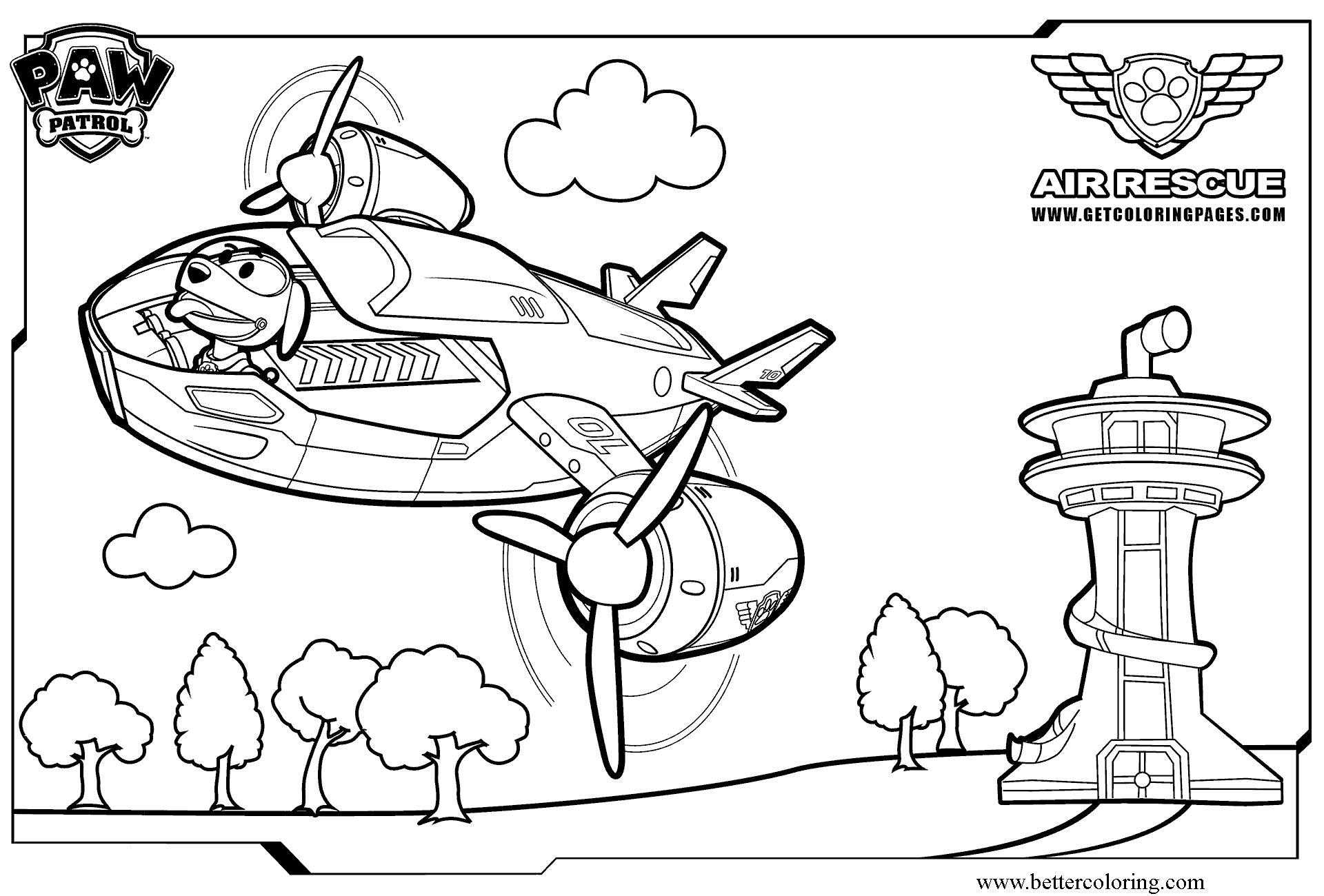 Free Paw Patrol Air Rescue Coloring Pages printable