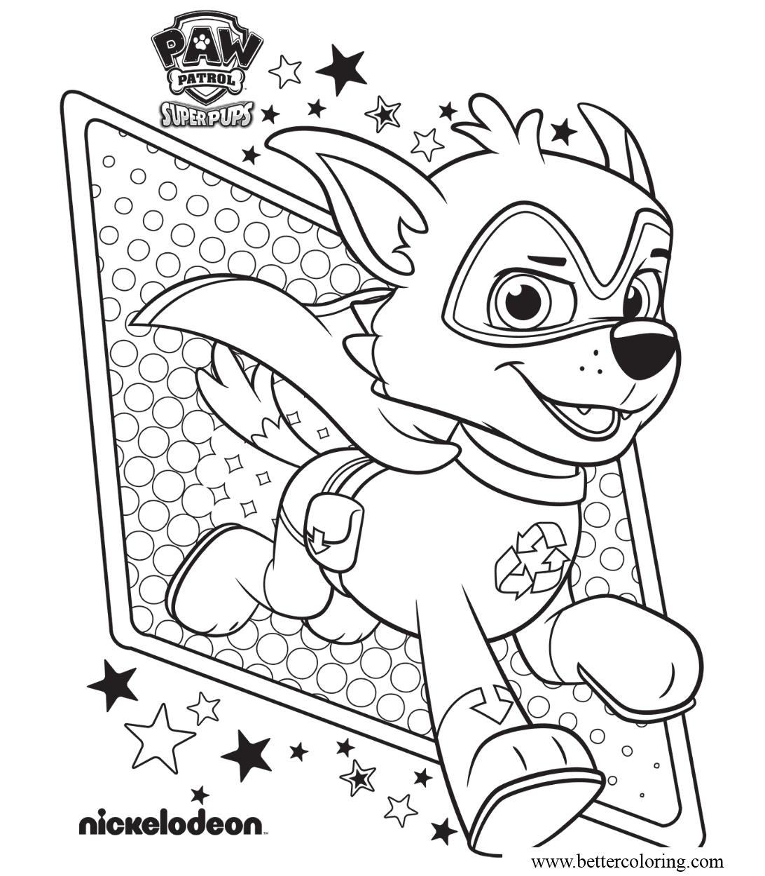 Free Paw Patrol Super Pups Rocky Coloring Pages printable
