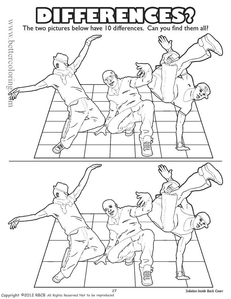 Rapper Coloring Pages Differences Worksheets - Free Printable Coloring