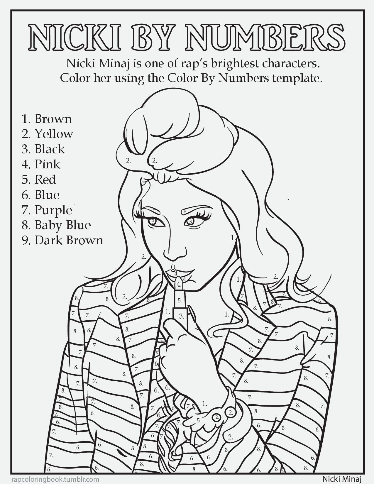 Free Rapper Nicki Coloring Pages printable