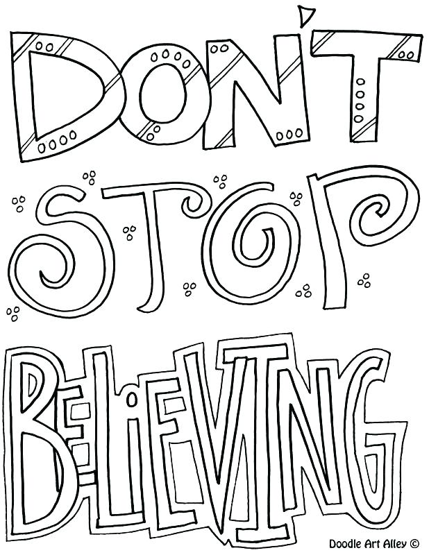 Free Sharpie Coloring Pages Dont Stop Believing printable