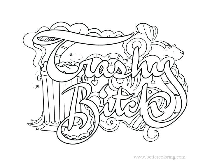 Free Shy Bitch for Sharpie Coloring Pages printable