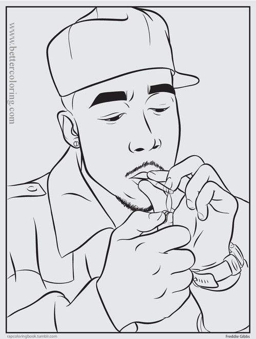 Free Smoking Rapper Coloring Pages printable