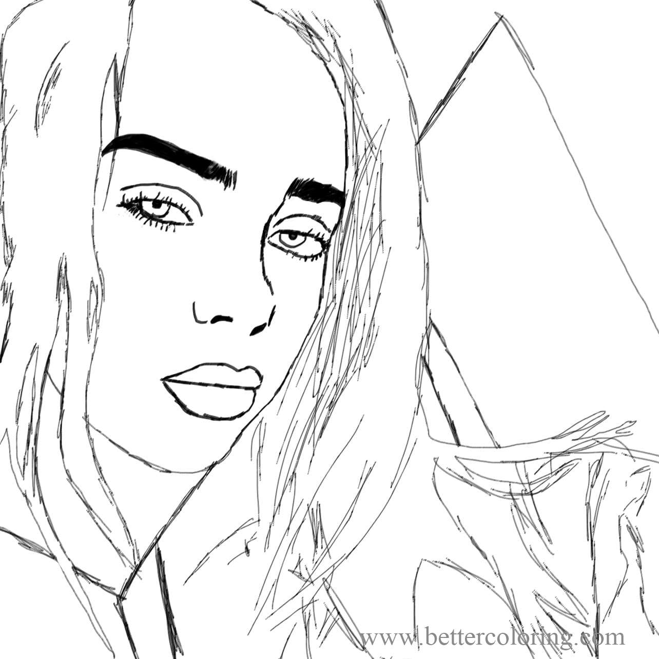 Download Billie Eilish Sketch Coloring Pages - Free Printable Coloring Pages