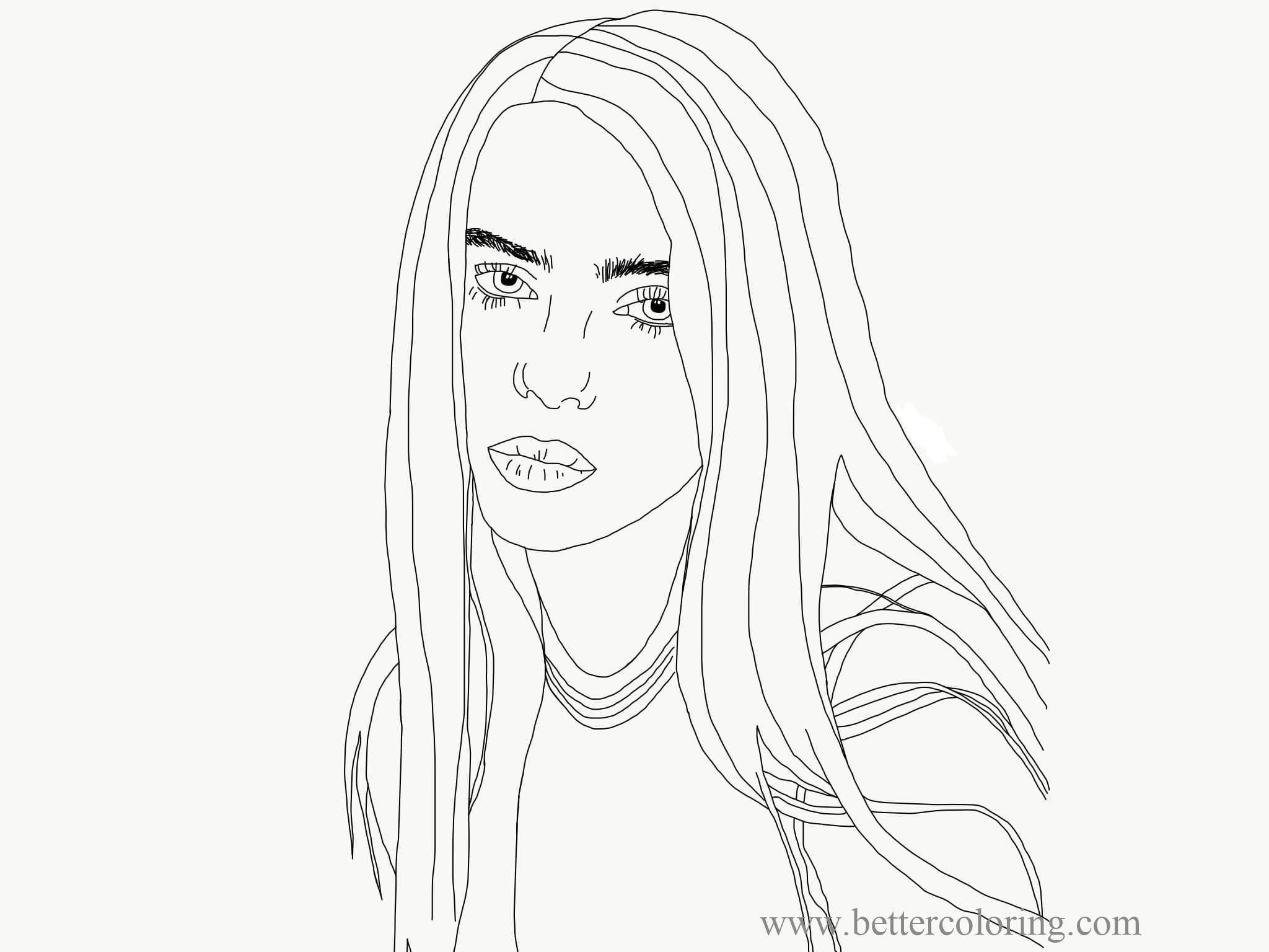 Free Pencil Drawing Billie Eilish Coloring Pages printable